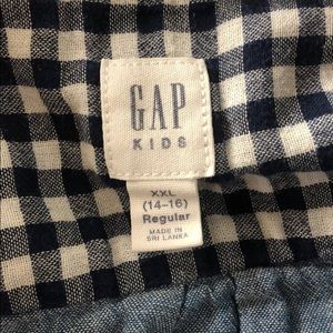 Two gingham blue and white Gap kids XXL